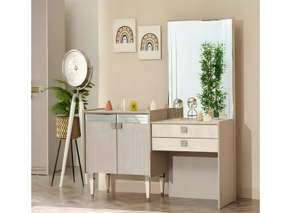 Schlafzimmer Luxus Möbel Schminktisch mit Spiegel Holz Design Modern