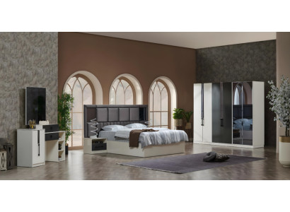 Schlafzimmer Luxus Doppelbett Holz 2x Nachttische Komplettes 6tlg Einrichtung