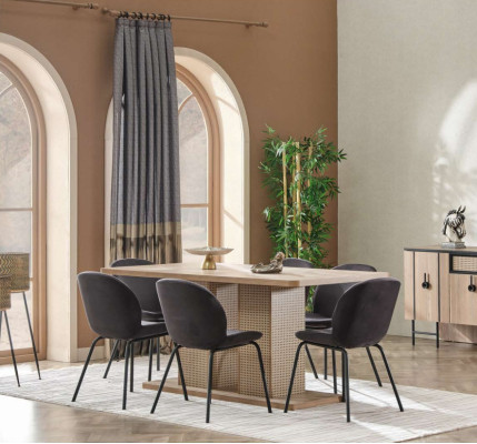 Esszimmer 6x Stühle Esstisch Komplett 7tlg Modern Luxus Design Möbel