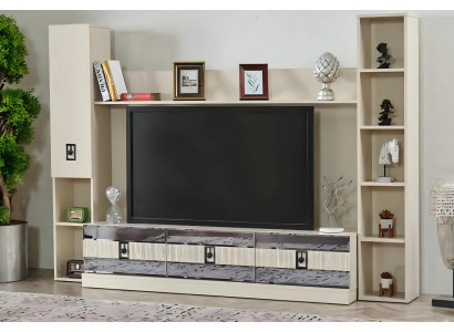 Wohnwand Modern Wohnzimmer Holzmöbel Design TV Ständer Luxus