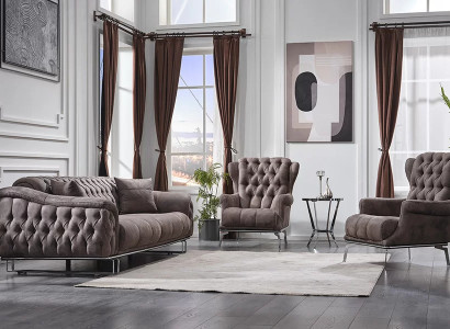 Design Sofagarnitur 3tlg Luxuriöse Polstermöbel Textil Polster Sitz