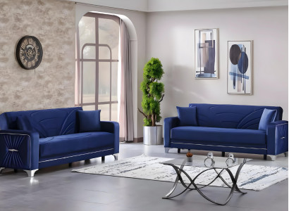 Design Sofas Garnitur Wohnzimmer 2x Dreisitzer Sofa Couch Polstermöbel
