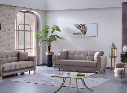 Wohnzimmer Textil Sofagarnitur 3+3+1 Sitzer Komplett Sofas Set Polstermöbel