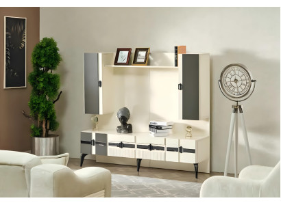 Wohnzimmer Holz Möbel Wand Wohnwand Schrankwand Luxus Design