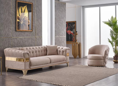 Design Luxus Möbel 2tlg Sofagarnitur Set 3+1 Sitzer Komplett Wohnzimmer