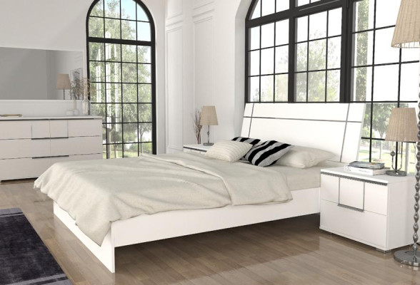 Schlafzimmer Ausstattung Set Möbel Komplett Bett 2x Nachttisch Schrank 5tlg
