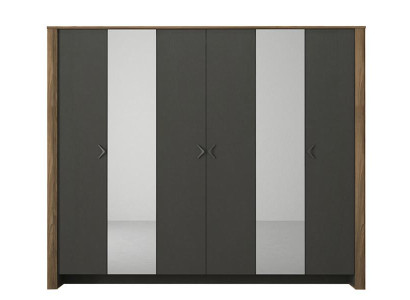 Kleiderschrank Schlafzimmer Spiegelschrank Schrank 6 türige Schränke Möbel 259cm