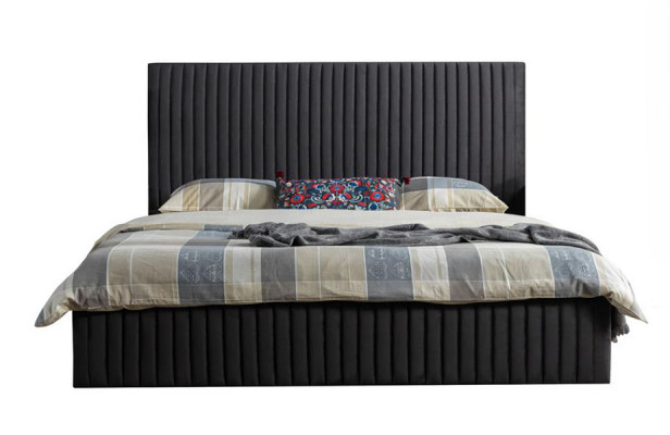 Bett Komplett Schwarz Modernes Polsterbett Schlafzimmer Designbett