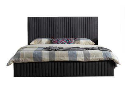 Bett Komplett Schwarz Modernes Polsterbett Schlafzimmer Designbett
