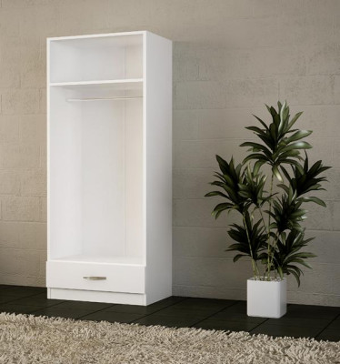 Kleiderschrank Schrank Wandschrank Garderobe Schlafzimmer Modern Braun 60cm