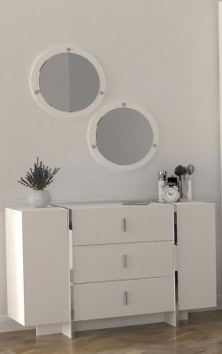 Anrichte mit Spiegel Kommode Sideboard Kommoden Flurkommode Sideboard 3tlg