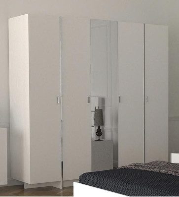 Kleiderschrank Schlafzimmer Moderne Möbel Braun Holz Schrank 204cm Weiß