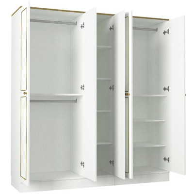 Schlafzimmer Kleiderschrank Moderne Möbel Weiß Holz Luxus Design 175cm