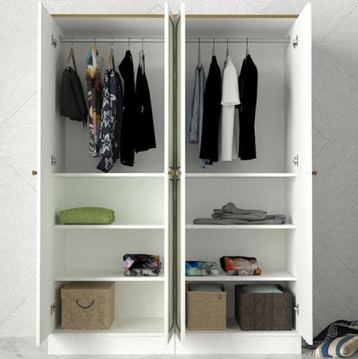Kleiderschrank Schrank Wandschrank Garderobe Schlafzimmer Modern Weiß 140cm