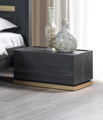 Schlafzimmer Möbel Nachttisch Bett Nachttisch Set Komplett Braun 3tlg.