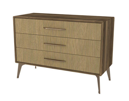 2tlg Schlafzimmer Set Kleiderschrank + Kommode Moderne Möbel Stil Braun