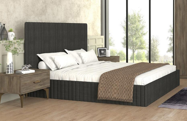 Schlafzimmer Möbel Ausstattung Set Komplett Bett 2x Nachttisch Schrank 5tlg