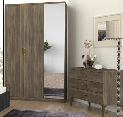 Schlafzimmer Möbel Ausstattung Set Komplett Bett 2x Nachttisch Schrank 5tlg