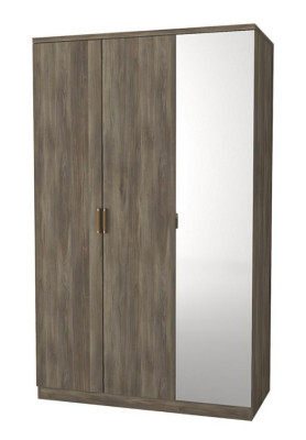 2tlg Schlafzimmer Set Kleiderschrank + Kommode Moderne Möbel Stil Braun