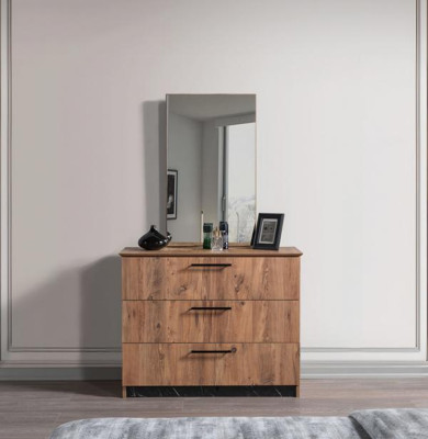 Schlafzimmer Luxus Kommoden mit Spiegel Weiß Moderne Möbel stilvolles 2tlg