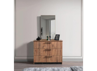 Schlafzimmer Luxus Kommoden mit Spiegel Weiß Moderne Möbel stilvolles 2tlg