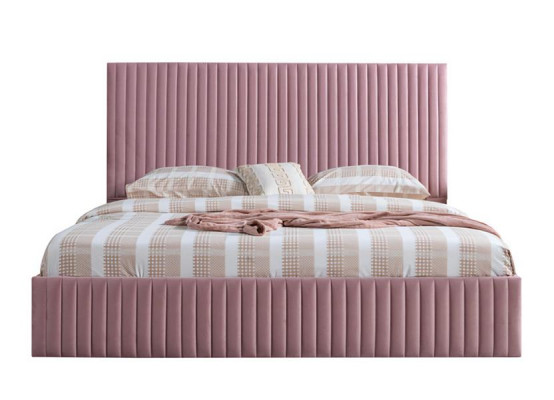 Schlafzimmereinrichtung Möbel Schlafzimmer Bett Nachttische Rosa 3tlg
