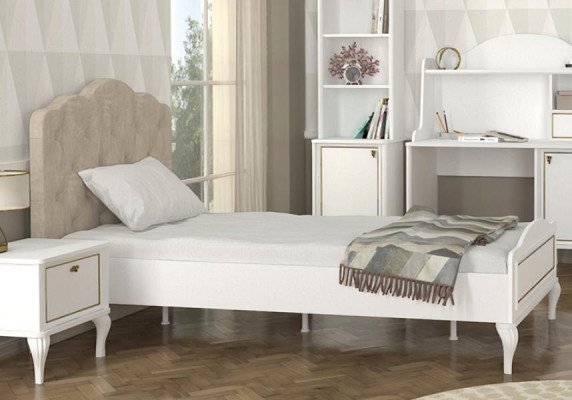 Bett Jugendzimmer Set Kinderbett Weiß Komfortabel Moderne Möbel 100x200 Matratze