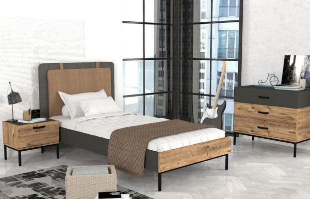Bett Jugendzimmer Set Kinderbett Weiß Komfortabel Moderne Möbel 100x200