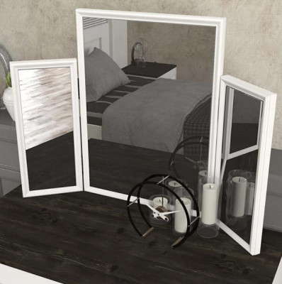 Schlafzimmer Luxus Kommoden mit Spiegel Weiß Moderne Möbel stilvolles 2tlg