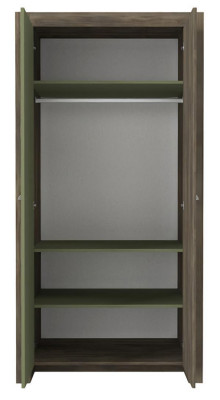 Kleiderschrank Jugendzimmer Schrank Möbel Grün Holz Schränke Design Braun