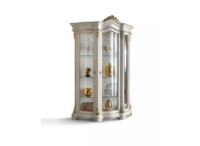 Vitrine Holz Schrank Klassische Weiß Schränke Design Wohnzimmer Glas