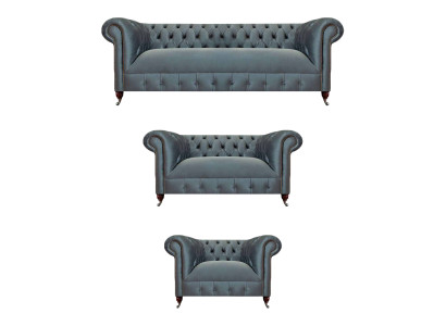 Wohnzimmer Chesterfield Sofas Graue Textilcouchen Designer Sitzgarnitur
