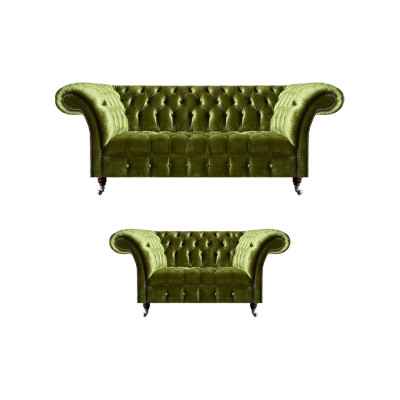 Wohnzimmer Moderne Sitzgruppe Möbel 2x Sofas Luxuriöse Chesterfield