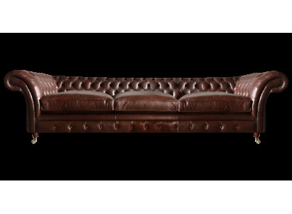 Wohnzimmer Chesterfield Leder Sofa Dreisitzer Couch Design Braun Sofas