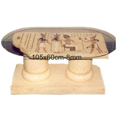 Ägyptische Couchtisch Glastisch Tische Säulen Statuen Figuren Neu Beistelltisch