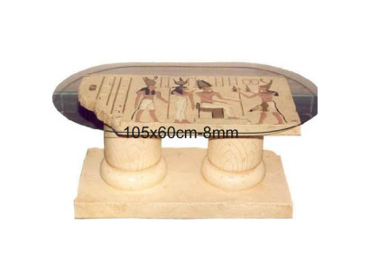Ägyptische Couchtisch Glastisch Tische Säulen Statuen Figuren Neu Beistelltisch