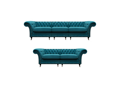 Wohnzimmer Luxus Sofas Polstermöbel Dreisitze mit Couch Zweisitzer Chesterfield