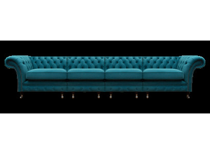 Wohnzimmer Sofa Viersitzer Couch Designer Einrichtung Blau Chesterfield