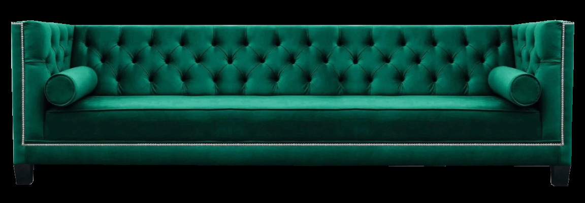 Wohnzimmer Luxus Viersitzer Sofa Couch Modern Grün Chesterfield Polstermöbel