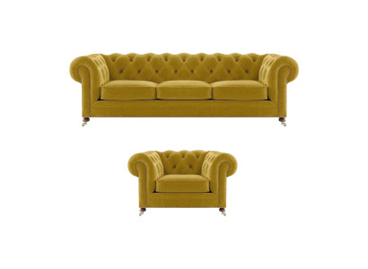 Wohnzimmer Garnituren Sofa Couch Dreisitze Chesterfield Luxus Sessel