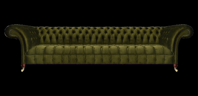 Wohnzimmer Luxus Viersitzer Sofa Couch Modern Grün Sofas Textil Chesterfield