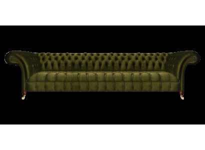 Wohnzimmer Luxus Viersitzer Sofa Couch Modern Grün Sofas Textil Chesterfield
