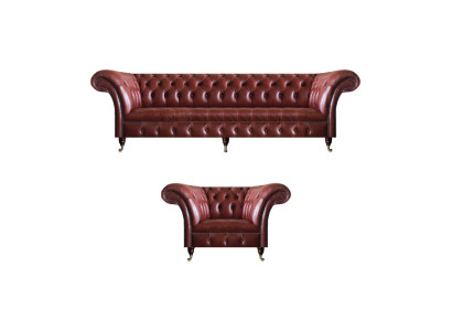 Wohnzimmer Sofas Set 2tlg Garnitur 3+1 Sitzer Polstermöbel Braun Couchen