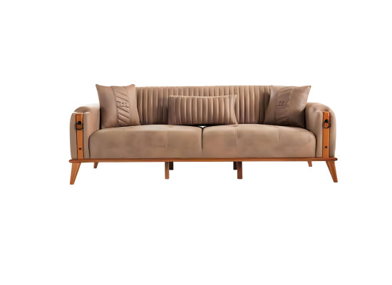 Wohnzimmer-Set 2tlg Braun Leder 3-Sitzer Sofa Sessel Wohnzimmer Modern