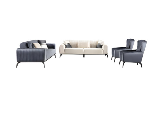 Wohnzimmer-Set 2tlg 3-Sitzer Sofa Sessel Sofagarnitur Möbel Modern 3+1