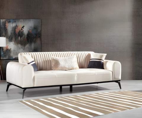 Wohnzimmer-Set 2tlg 3-Sitzer Sofa Sessel Sofagarnitur Möbel Modern 3+1