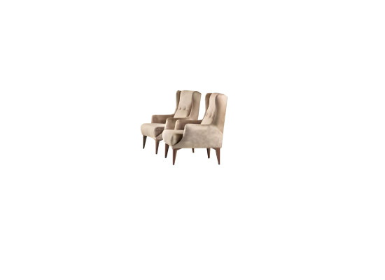 Design Textil Sessel Wohnzimmer Lounge Luxus Stuhl Design Möbel Braun