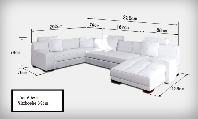 Ledersofa Couch Wohnlandschaft Ecksofa Eck Garnitur Design Modern Sofa A1111
