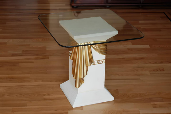 Beistelltisch Medusa Römische Säule Säulen Tisch Glas Couch Sofa Tische Couchen