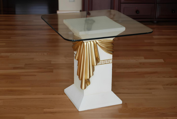 Beistelltisch Medusa Römische Säule Säulen Tisch Glas Couch Sofa Tische Couchen